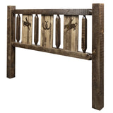 Homestead Collection Twin Headboard W/ Laser Engraved Bronc Design, Stain & Clear Lacquer Finish