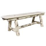 Montana Collection Plank Style Bench, 5 Foot, Clear Lacquer Finish
