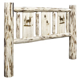 Montana Collection Queen Headboard W/ Laser Engraved Elk Design, Ready To Finish