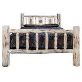 Montana Collection Twin Bed W/ Laser Engraved Pine Tree Design, Ready To Finish