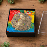 Merry Parrot Ornament with Crystals (Bronze)
