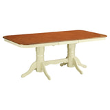 Nat-Whi-Tp Rectangular Dining Table With 18 In Self Storage Leaf In Buttermilk And Cherry