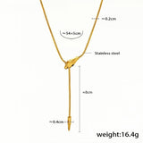 Gold Snake Chain Necklace for Women 18K Gold Plated Stainless Steel Adjustable Lariat Design (54cm+5cm) Animal Pendant Jewel