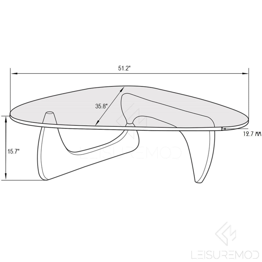 Leisuremod Imperial Triangle Coffee Table Glass