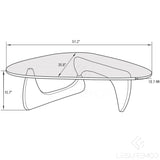 Leisuremod Imperial Triangle Coffee Table Glass
