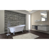 Aqua Eden Nhvctnd653129B1 61-Inch Cast Iron Single Slipper Clawfoot Tub (No Faucet Drillings), White/Polished Chrome