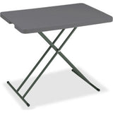 Interion® Adjustable Height Plastic Folding Table 20 X 30 Charcoal