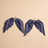 Navy Bandana Earrings