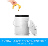 Countertop Compost Bin - Kitchen bin with EZ-No Lock Lid, Plastic Liner & Charcoal Filters - Sturdy Construction & Odor-Free Seal to Prevent Smell