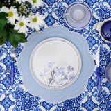 NURTURE SKY BLUE FAUX LEATHER SCALLOPED PLACEMAT