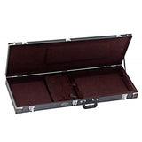 Rectangular Electric Bass Guitar Economy Hardshell Case - 15 Mm Velvet Padding - Black With Chrome Hardware