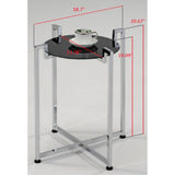 Hendon Modern Accent Side End Table, Black Tempered Glass Top & Chrome Metal Base