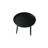Scranton 3 Legged Side End Accent Table, 16 Round, Black Metal, Modern