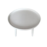 Scranton 3 Legged Side End Accent Table, 16 Round, White Metal, Modern