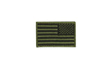 Reverse Olive Drab U.S. Flag With Hook Fastener