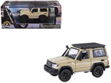 2023 Toyota Land Cruiser 71 Sandy Taupe 70th Anniversary with Roofrack 1/64 Diecast Model Car by Paragon