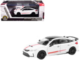 2025 Honda Civic Type R FL5 Ultimate Edition White with Red Stripes and Black Top 1/64 Diecast Model Car by Paragon