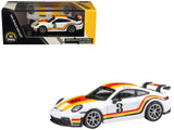 2025 Porsche 911 GT3 (992.2) #3 Andial Livery White with Stripes 1/64 Diecast Model Car by Paragon Models