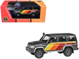 2014 Toyota Land Cruiser LC76 TRD Livery Gray Metallic with Stripes 1/64 Diecast Model Car by Paragon Models