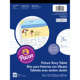 Picture Story Ruled Newsprint Pad, 7/8 Ruled, White, 9 x 12, 50 Sheets