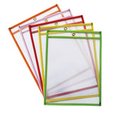 Dry Erase Pockets, 5 Assorted Bright Colors, 9 x 12, 25 Pockets