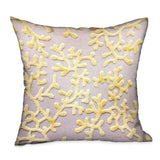 Plutus Lemon Reef Yellow, Cream Floral Luxury Throw Pillow Double Sided 16 X 16