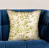 Plutus Sage Reef Apple Green Floral Luxury Throw Pillow Double Sided 20 X 30 Queen