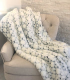 Plutus White With Black Shades Faux Fur Snow Luxury Throw Throw 36W X 60L
