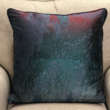 Plutus Bleu Velour Blue, Green, Red Luxury Throw Pillow Double Sided 20 X 26 Standard