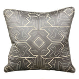 Plutus Daria Moss Silver Geometric Luxury Throw Pillow Double Sided 16 X 16
