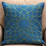 Plutus Calico Island Blue And Green Geometric Luxury Throw Pillow Double Sided 12 X 20