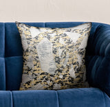 Plutus Craven Dust Gold, Gray Abstract Luxury Throw Pillow Double Sided 20 X 36 King