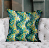 Plutus Montage Haven Green Geometric Luxury Throw Pillow Double Sided 18 X 18