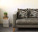 Plutus Black Zebra Black Animal Motif Luxury Throw Pillow Double Sided 20 X 20
