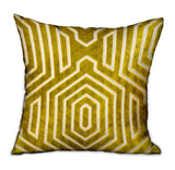 Plutus Goldenrod Velvet Gold Geometric Luxury Throw Pillow Double Sided 24 X 24