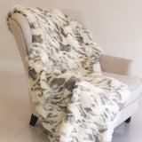 Plutus Ivory Rabbit Faux Fur Handmade Luxury Throw Throw 60W X 72L