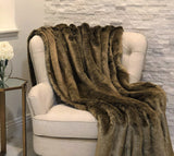 Plutus Tissavel Volga Rabbit Faux Fur Handmade Luxury Throw Throw 36W X 60L