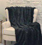 Plutus Black Mink Faux Fur Luxury Throw Throw 36W X 60L