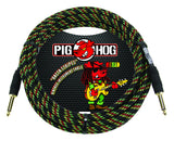 Pig Hog Rasta Stripes Woven Jacket Tour Grade Instrument Cable, 10-Foot