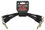 Pig Hog Lil Pigs Vintage Black Woven 6-In Patch Cables - 3 Pack