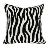 Parkland Collection Simba Transitional Black And White Zebra Pillow Cover With Poly Insert