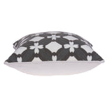Parkland Collection Noma Transitional Grey And White Pillow Cover With Poly Insert