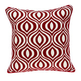 Parkland Collection Altia Transitional Red And White Pillow Cover With Poly Insert