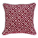 Parkland Collection Trix Transitional Red And White Pillow Cover With Poly Insert
