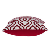 Parkland Collection Nilam Transitional Red And White Pillow Cover With Poly Insert