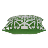 Parkland Collection Ceti Traditional Green And White Pillow Cover With Poly Insert