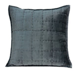 Parkland Collection Anajar Transitional Charcoal Solid Quilted Pillow Cover With Poly Insert