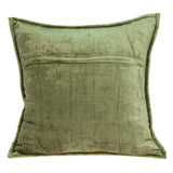 Parkland Collection Pilas Transitional Olive Solid Quilted Pillow Cover With Poly Insert