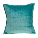 Parkland Collection Gorty Transitional Aqua Solid Quilted Pillow Cover With Poly Insert
