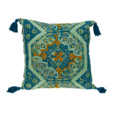 Parkland Collection Lotus Transitional Teal Throw Pillow